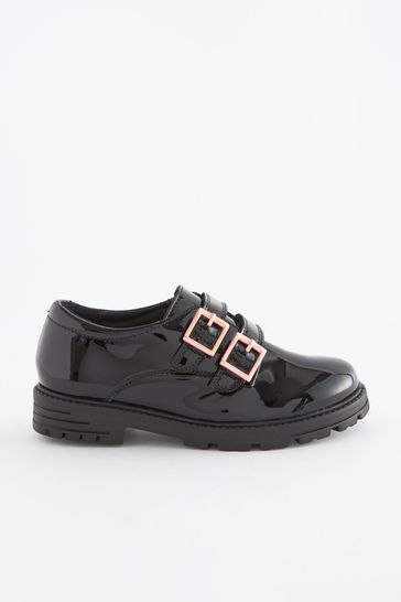 Buy Leather Rose Gold Touch Fastening Buckle School Shoes from Next