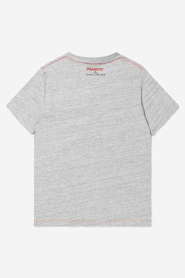 Boys Organic Cotton Snoopy T-Shirt in Grey