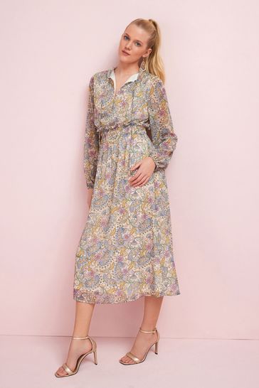 Buy Tie Neck Long Sleeve Dress from 