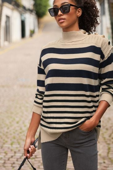 Gold button jumper best sale