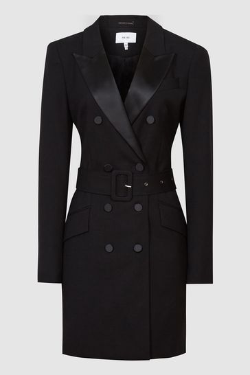 Buy Reiss Sofia Wool Blend Tuxedo Dress ...