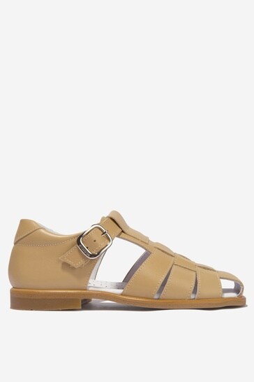 Unisex Leather Sandals in Stone
