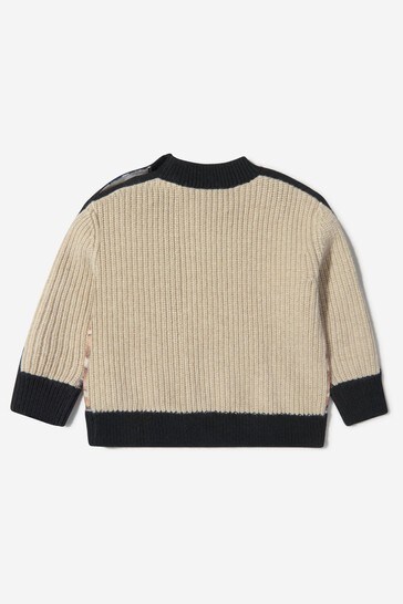 Baby Boys Thomas Bear Print Technical Wool Sweater