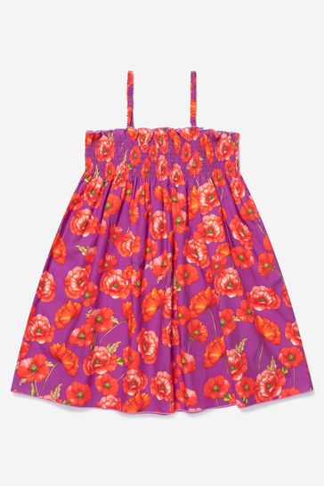 Girls Cotton Poppy Print Dress