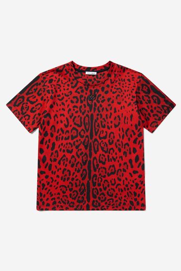 Boys Cotton Leopard Print T-Shirt