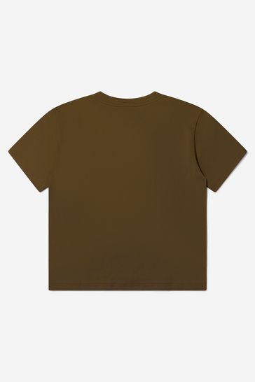 Boys Cotton Jersey Logo T-Shirt in Natural