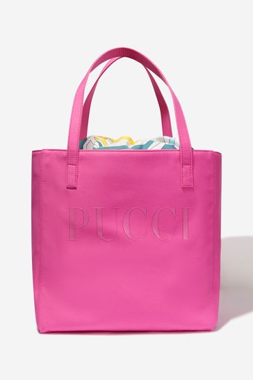 Girls Cotton Logo Bag in Pink