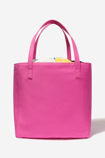 Girls Cotton Logo Bag in Pink