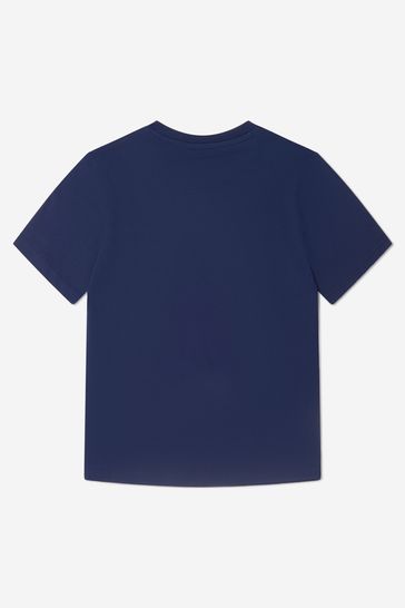 Boys Cotton Jersey T-Shirt in Navy