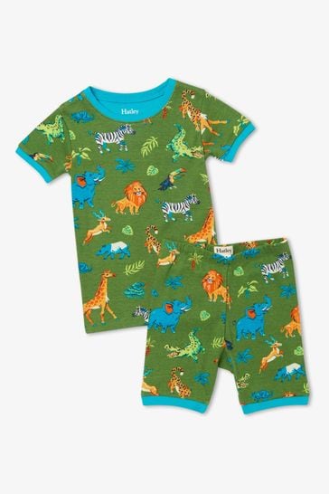 Boys Green Safari Adventure Cotton Pyjamas