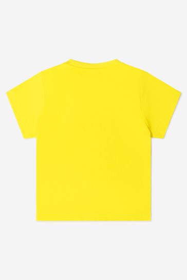 Baby Boys Cotton Jersey Logo T-Shirt in Yellow