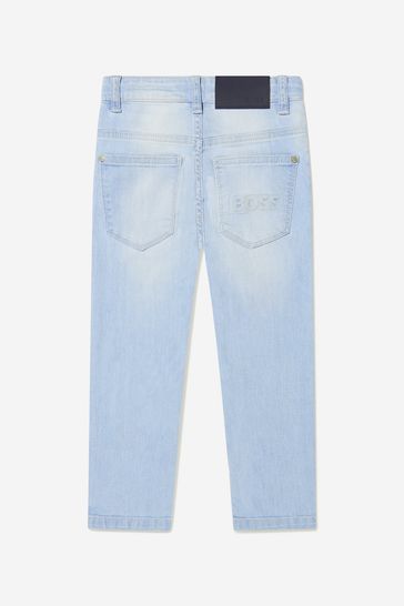 Boys Cotton Denim Regular Fit Jeans in Blue