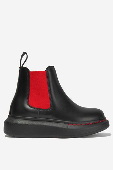 Kids Leather Chelsea Boots in Black