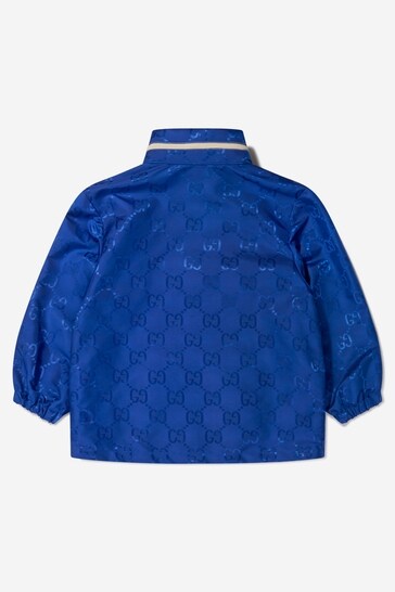 Kids GG Lightweight Zip-Up Jacket in Blue