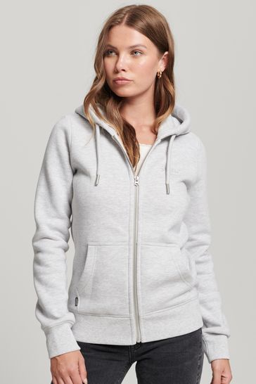 grey superdry zip hoodie