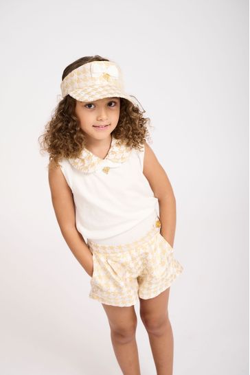Angels Face Girls White Cotton Knitted Top