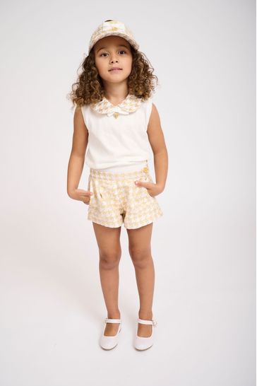 Angels Face Girls White Cotton Knitted Top