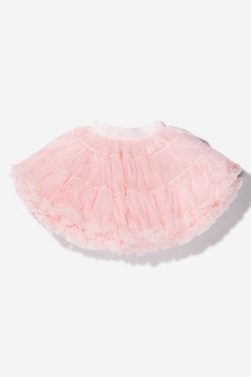 Girls Ruffled Tulle Tutu Skirt in Pink