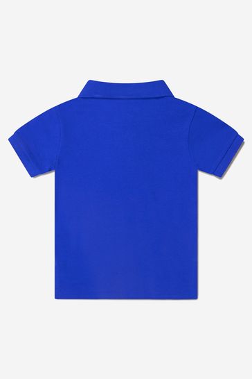 Baby Boys Cotton Logo Polo Shirt in Blue