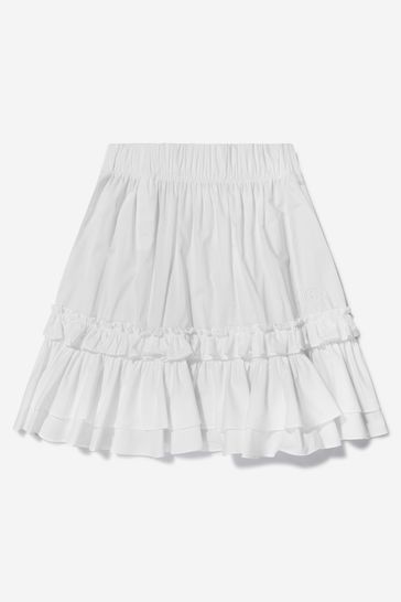 Kids Cotton Skirt in White