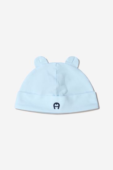 Baby Boys Pima Cotton Logo Hat in Blue