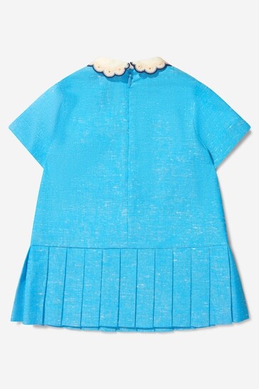 Baby Girls Short Sleeve Dress in Blue