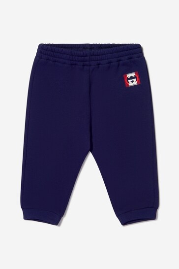 Baby Unisex Cotton Logo Joggers in Navy