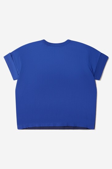 Baby Cotton Jersey Web Trim T-Shirt in Blue