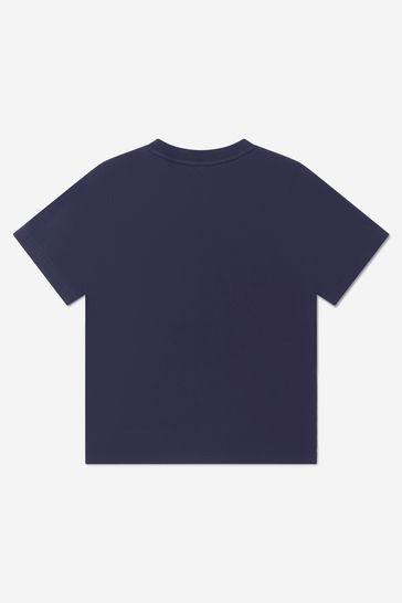 Boys Cotton Jersey Logo T-Shirt in Blue