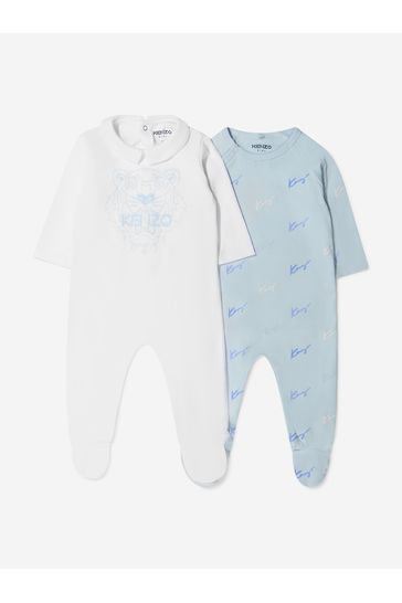Kenzo Baby Boys Blue Organic Cotton Sleepsuits 2 Pack Gift Set