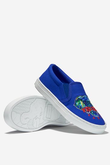 Unisex Cotton Canvas Elephant Trainers in Blue