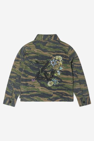Girls Camouflage Print Overshirt