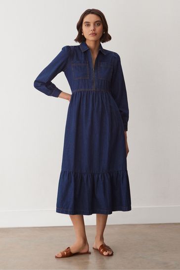 Buy Finery Roxy 100 Cotton Rich Denim Midi Dress from the Laura Ashley online shop