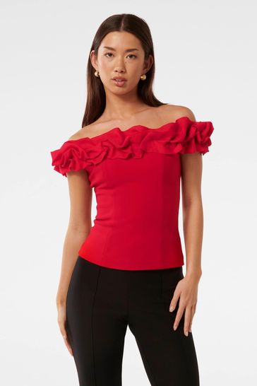 Buy Forever New Stephanie Ruffle Off Shoulder Bustier Top from the Laura Ashley online shop