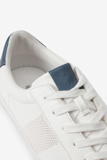 White Wide Fit Perforated Side Trainers