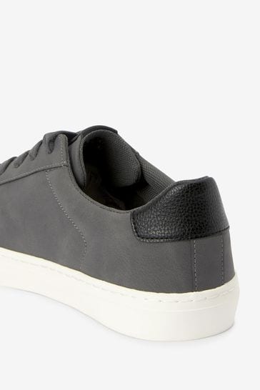 Grey Wide Fit Perforated Side Trainers