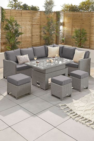 Buy Nova Outdoor Living Ciara Rattan Effect Corner Dining Set with Rising Table from the Laura Ashley online shop