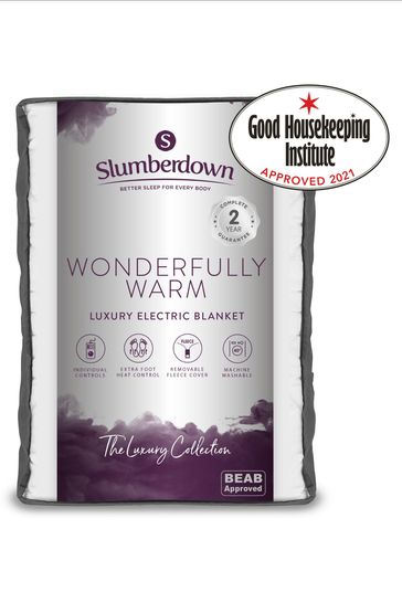 Buy Slumberdown Wonderfully Warm 9 Heat Setting Electric White Blanket from  the Laura Ashley online shop