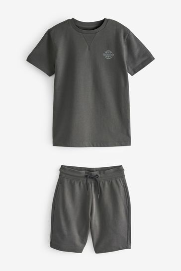 Charcoal Grey T-Shirt and Shorts 2 Piece Set (3-16yrs)