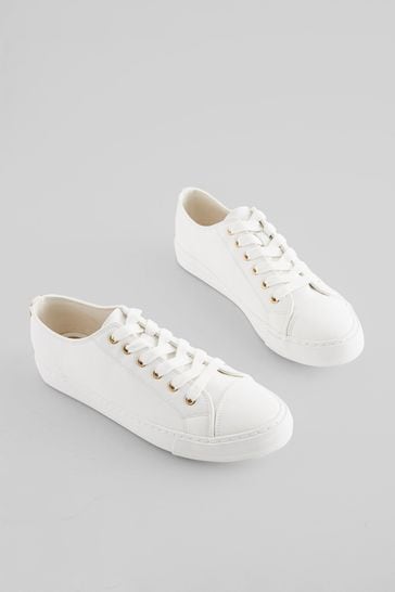 Navy patent trainers on sale