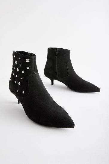 Studded black sale ankle boots uk