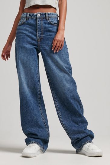 Buy Superdry Organic Cotton Wide Leg Jeans from the Next UK online shop