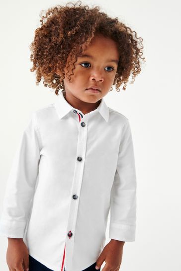 Little boys 2025 white dress shirt