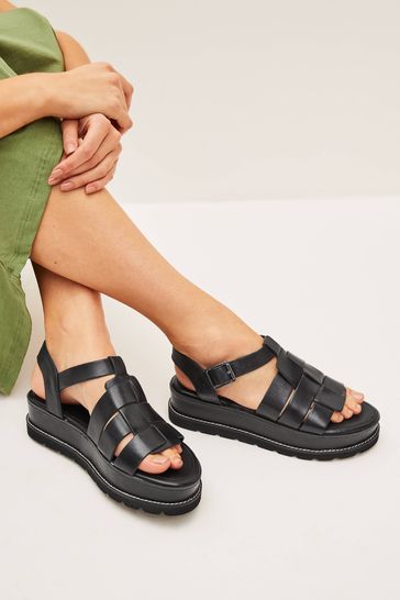 Black Forever Comfort® Chunky Flatform Wedges