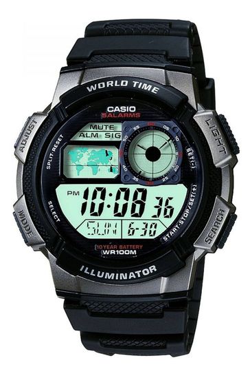 Buy Casio Collection Grey LCD and Black Stainless Steel and