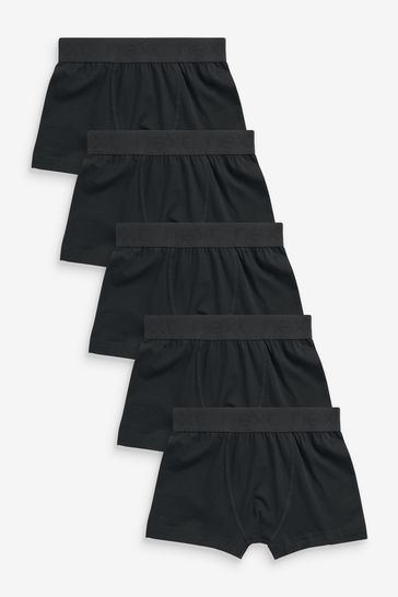 Black Waistband Trunks 5 Pack (2-16yrs)