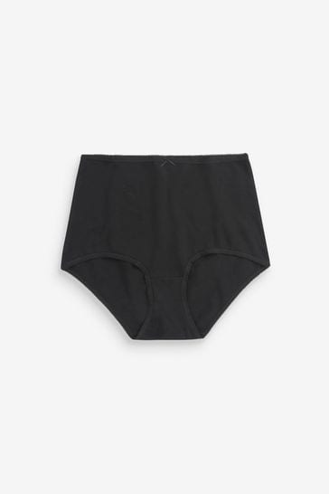 Black Full Brief Cotton Rich Knickers 4 Pack