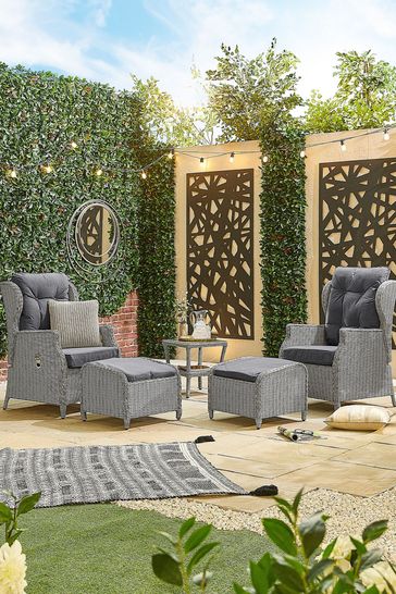 Rattan reclining companion deals set