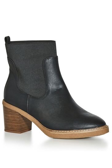 Buy Evans Extra Wide Fit Brooke Black 