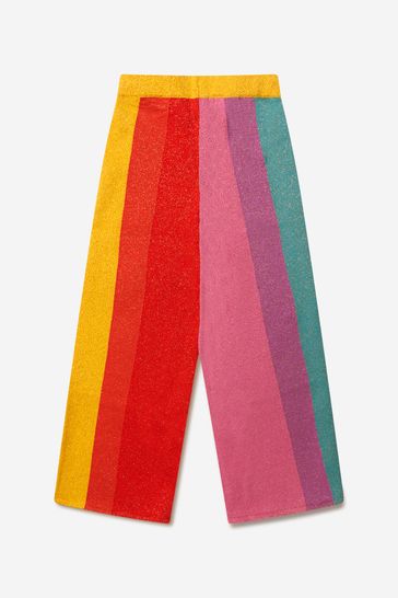 بنطلون منسوج خطوط متعددة الألوان للبنات
